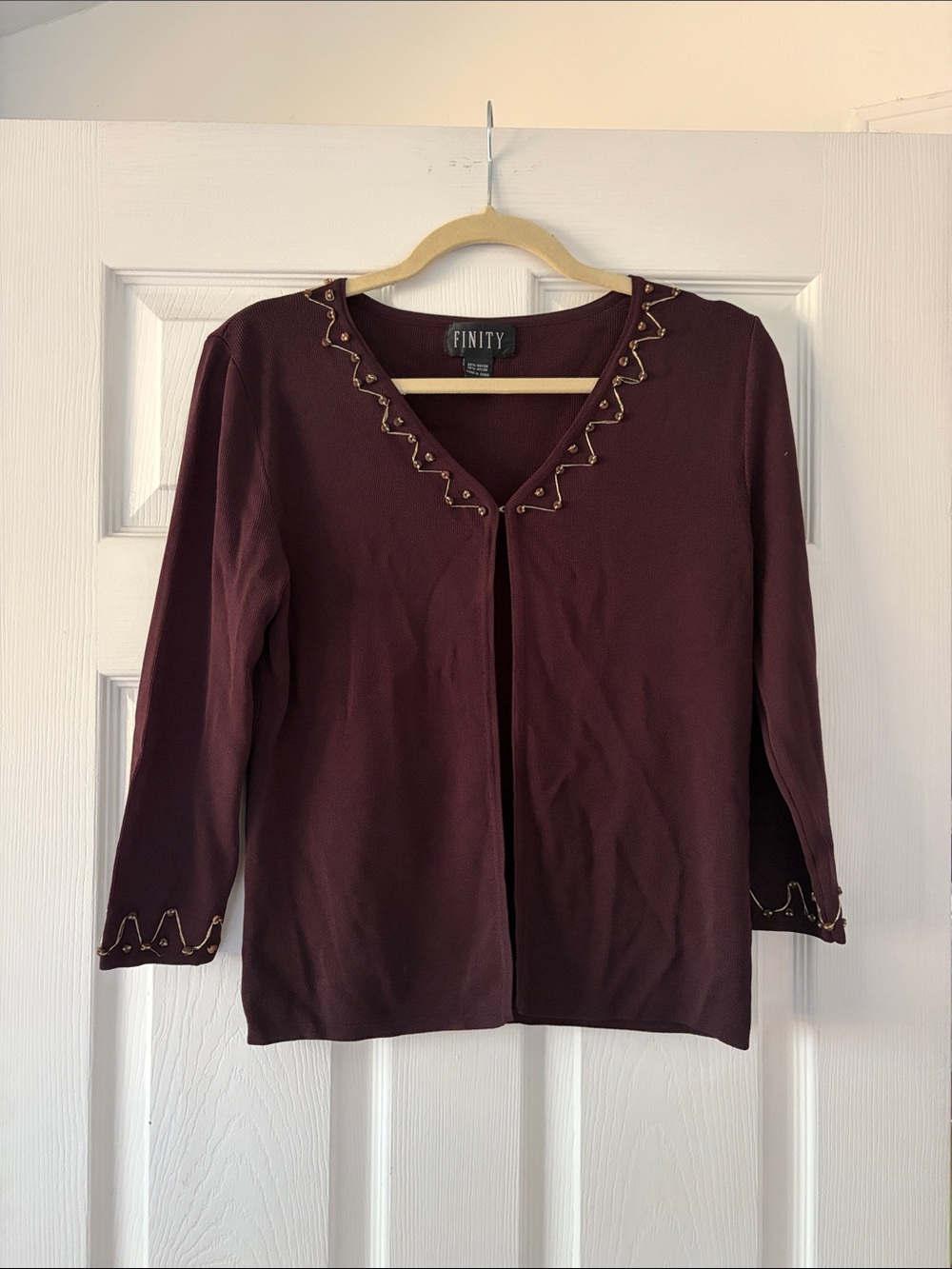 Y2K brown beaded cardigan